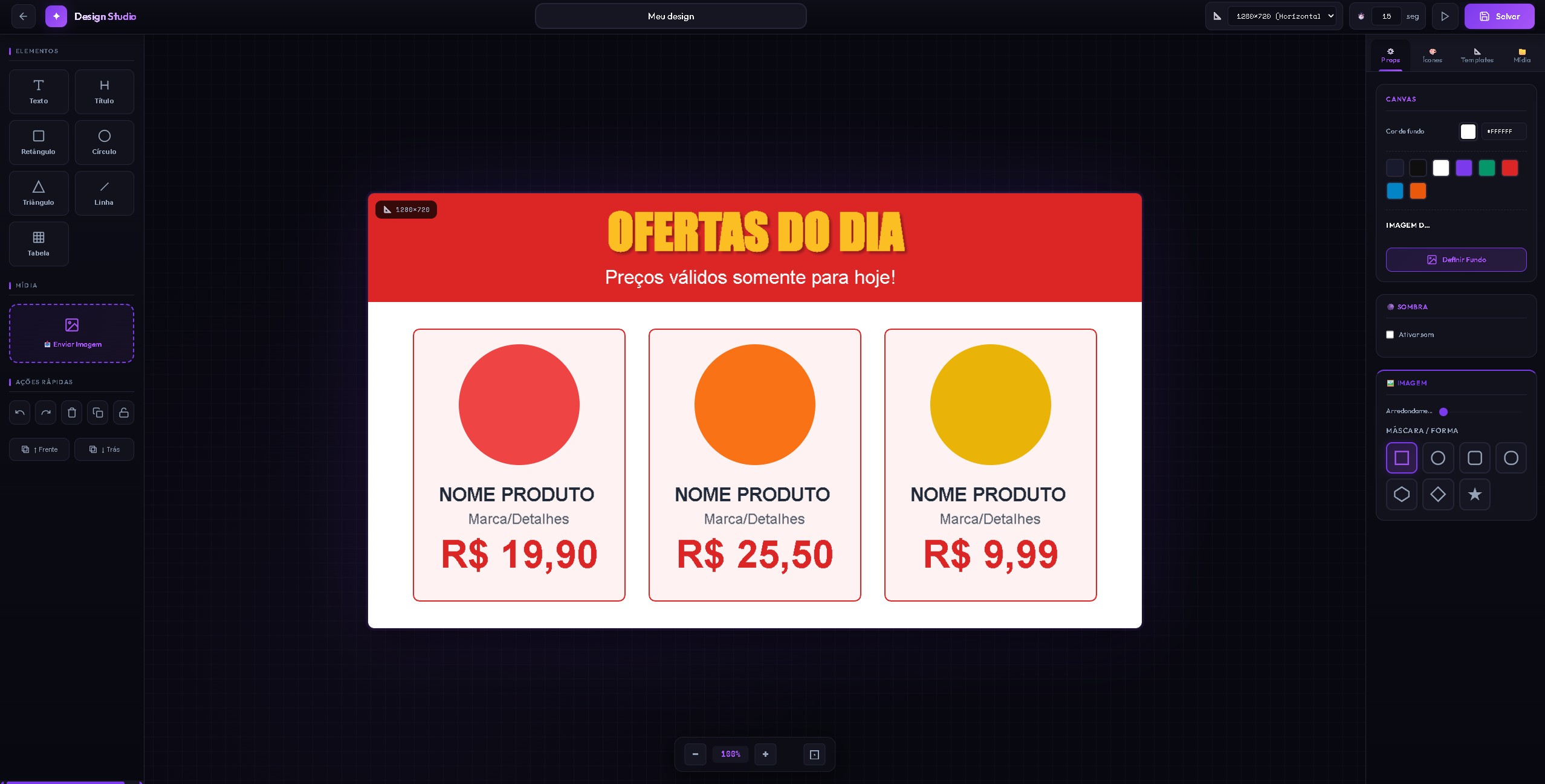 Editor de artes para mídia indoor - Play Design criação de conteúdos